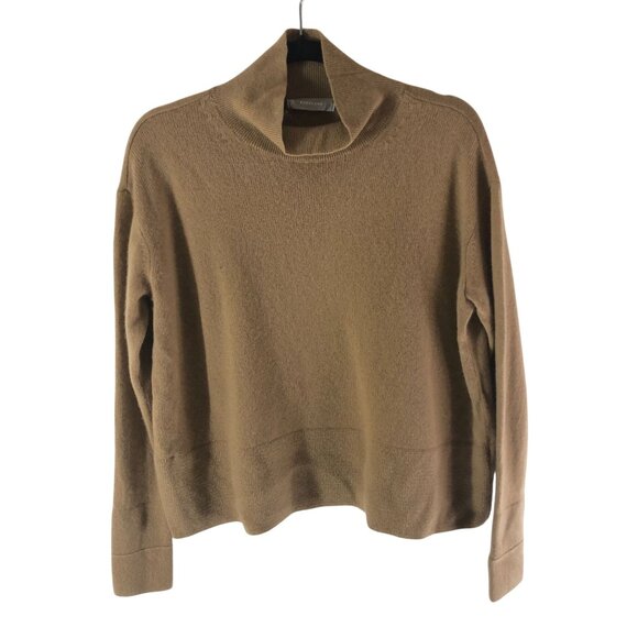 Everlane Womens Sweater Cashmere Turtleneck Boxy Brown S - Picture 1 of 5